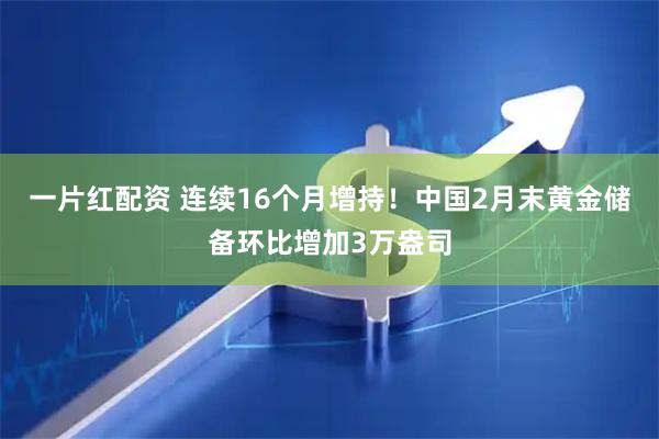 一片红配资 连续16个月增持！中国2月末黄金储备环比增加3万盎司