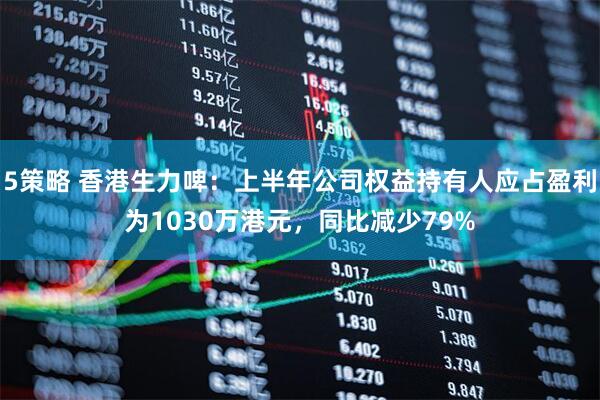 5策略 香港生力啤：上半年公司权益持有人应占盈利为1030万港元，同比减少79%