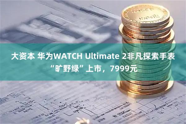 大资本 华为WATCH Ultimate 2非凡探索手表“旷野绿”上市，7999元