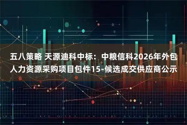 五八策略 天源迪科中标：中粮信科2026年外包人力资源采购项目包件15-候选成交供应商公示
