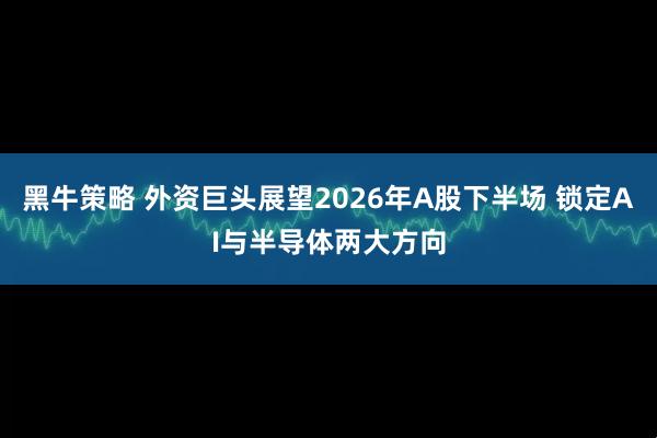 黑牛策略 外资巨头展望2026年A股下半场 锁定AI与半导体两大方向