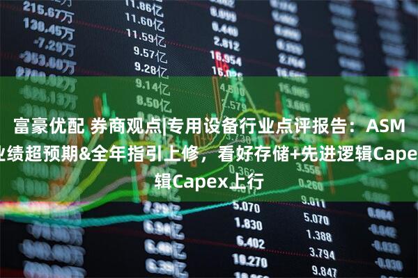 富豪优配 券商观点|专用设备行业点评报告：ASMLQ2业绩超预期&全年指引上修，看好存储+先进逻辑Capex上行