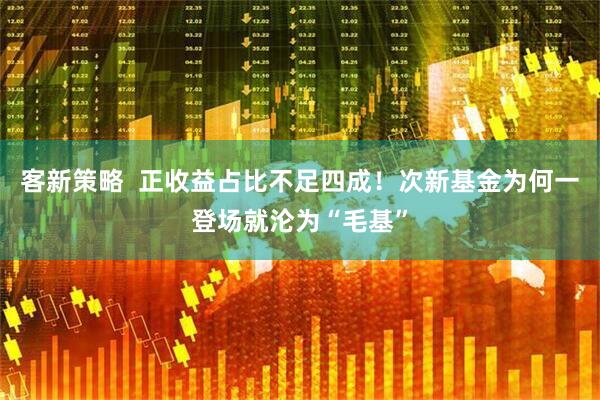 客新策略  正收益占比不足四成！次新基金为何一登场就沦为“毛基”